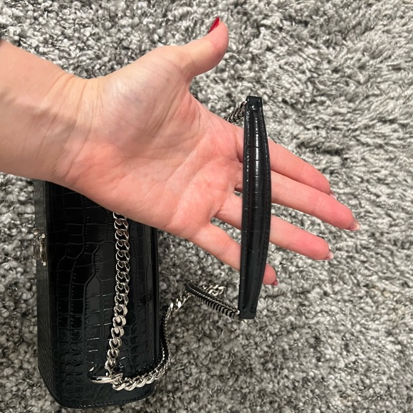 Saint Laurent Sunset Medium Crocodile-Embossed Crossbody Bag - Picture 8 of 16